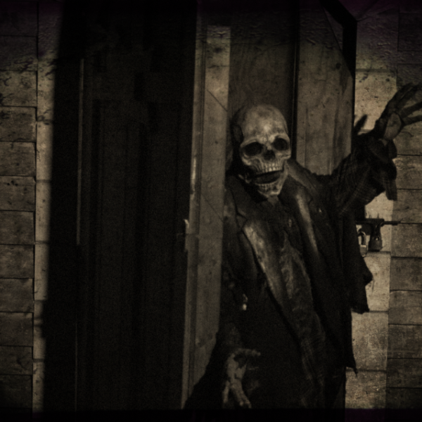 Hayride Cemetery Church scene at Scary Acres Rhode Island