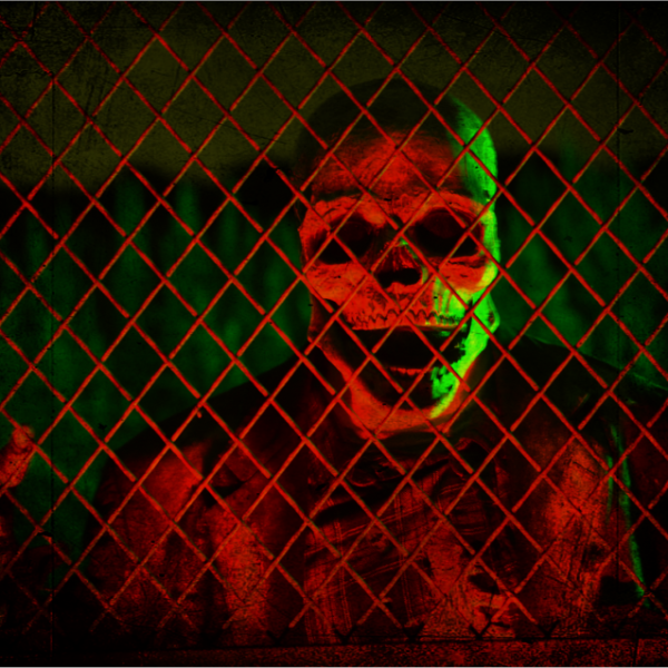 Hayride Cemetery Fence scene at Scary Acres Rhode Island