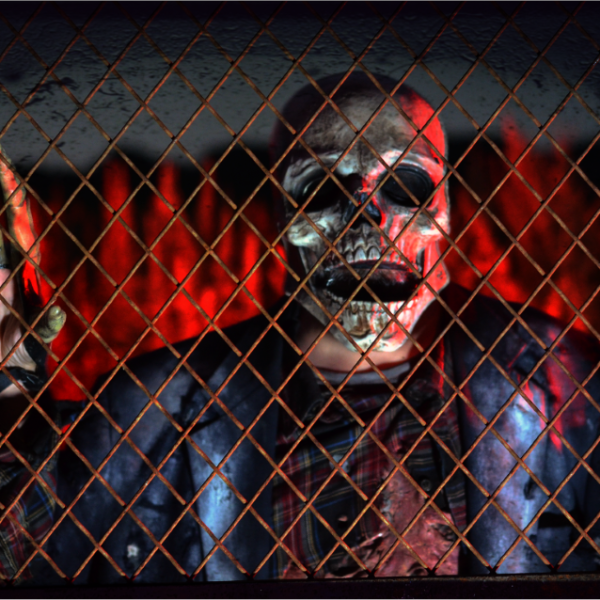 Hayride Cemetery Fence entrance at Scary Acres Rhode Island