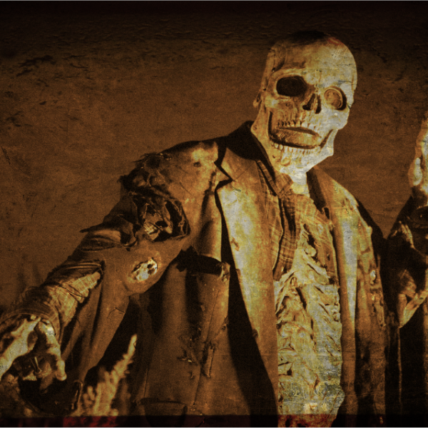 Hayride Cemetery Stand scene at Scary Acres Rhode Island